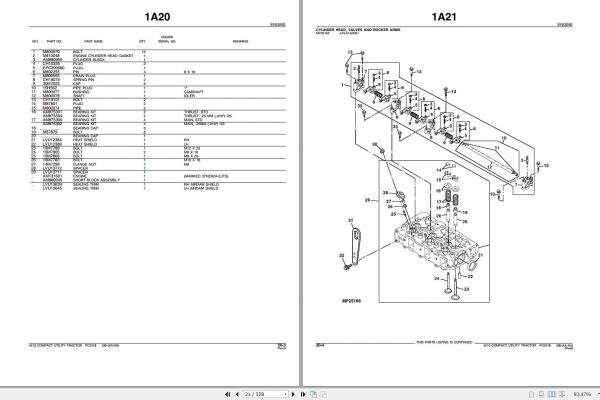 John Deere Compact Utility Tractor 4210 Parts Catalog PC2918 2004 2