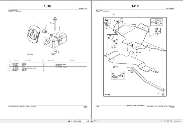 John Deere Compact Utility Tractor 4210 Parts Catalog PC2918 2004 3