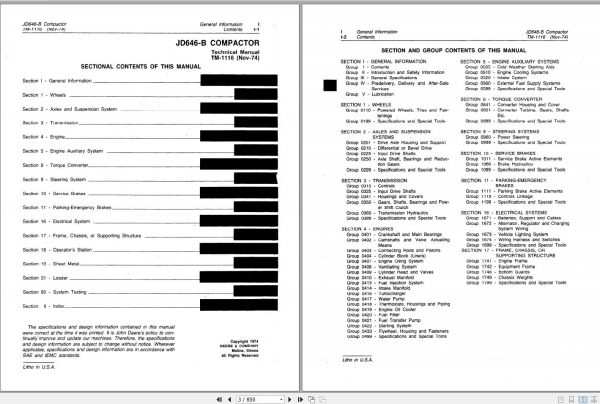 John Deere Compactor 646B Technical Manual TM1116 2