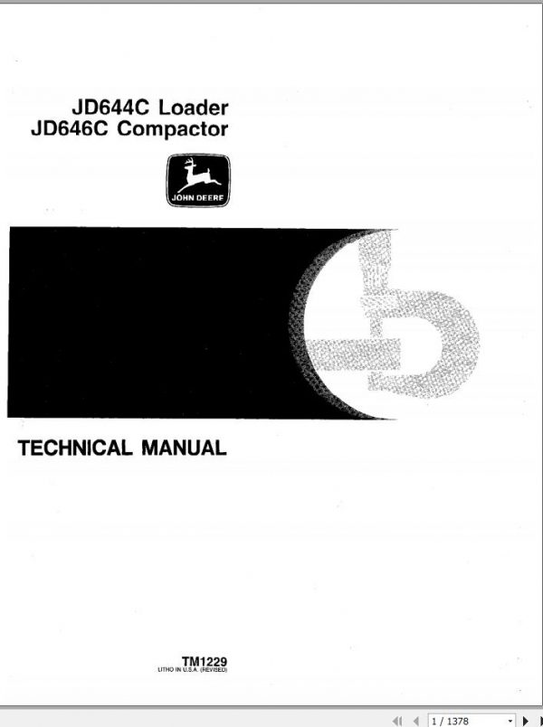John Deere Compactor JD644C JD646C Technical Manual TM1229 1