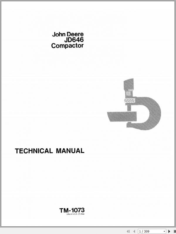 John Deere Compactor JD646 Technical Manual TM1073 1