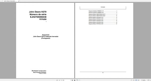John Deere Construction 939MB Full Models Collection Hydraulic Electric Schematic Portuguese DVD 6