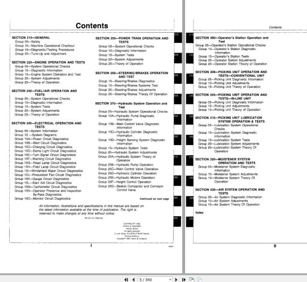 John Deere Cotton Picker 9960 Operation and Test Technical Manual TM1521 2