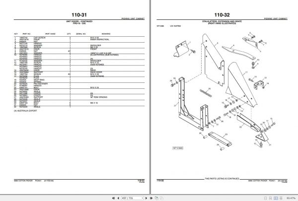 John Deere Cotton Picker 9996 Parts Catalog PC9421 08 2006 3