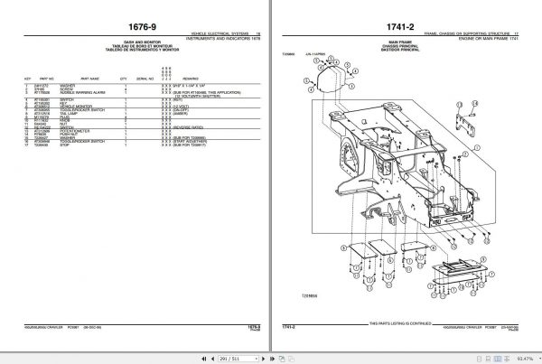 John Deere Crawler 450J 550J 650J Parts Catalog PC9387 2007 3
