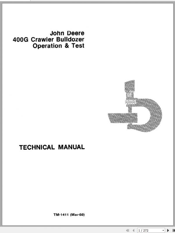 John Deere Crawler Bulldozer 400G Technical Manual TM1411 1