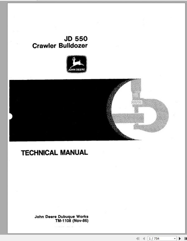 John Deere Crawler Bulldozer JD 550 Technical Manual TM1108 1