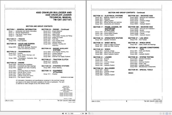 John Deere Crawler Bulldozer Loader 455D 455D Technical Manual TM1291 2