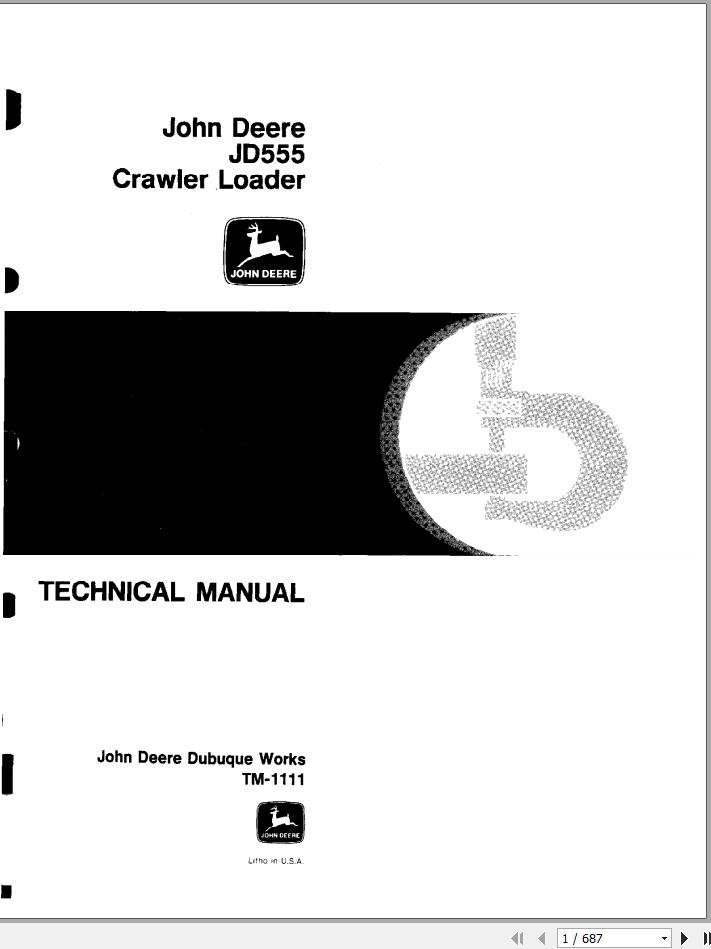 John Deere Crawler Loader JD555 Technical Manual TM1111 1