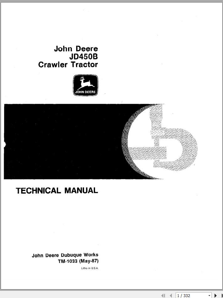 John Deere Crawler Tractors JD450B Technical Manual TM1033 1