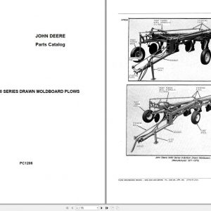 John Deere Drawn Moldboard Plows 3350 3450 Series Parts Catalog PC1206 1