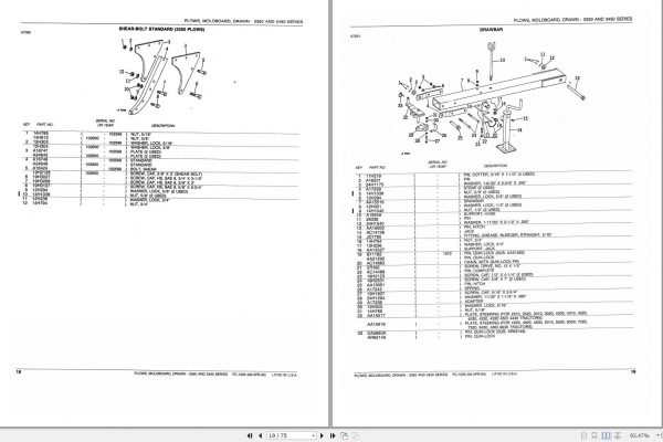 John Deere Drawn Moldboard Plows 3350 3450 Series Parts Catalog PC1206 2