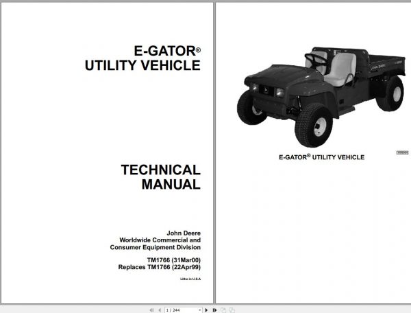 John Deere E Gator Utility Vehicle Technical Manual TM1766 1