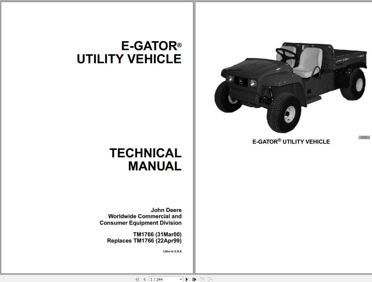 John Deere E Gator Utility Vehicle Technical Manual TM1766 1