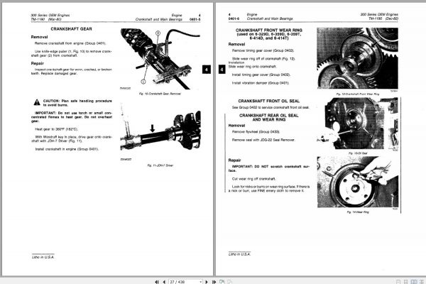John Deere Engine Series OEM 300 Technical Manual TM1190 2