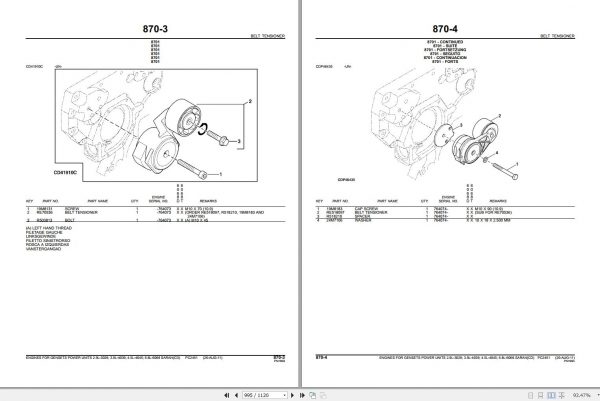 John Deere Engines For Gensets Power Units Parts Catalog PC2451 2011 3