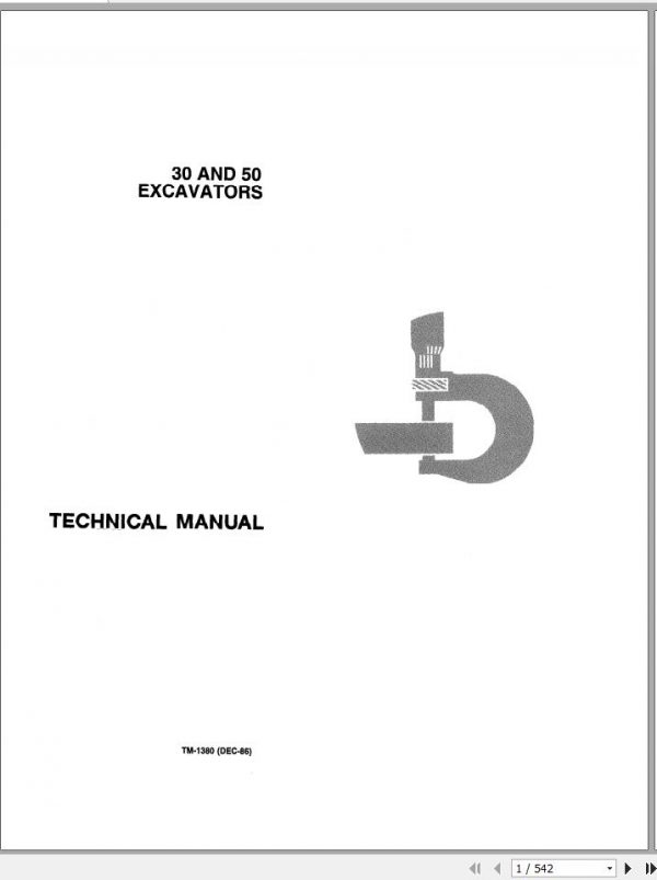John Deere Excavators 30 50 Technical Manual TM1380 1