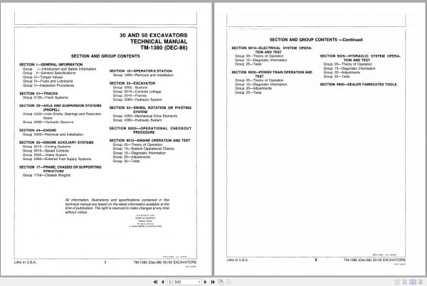 John Deere Excavators 30 50 Technical Manual TM1380 2