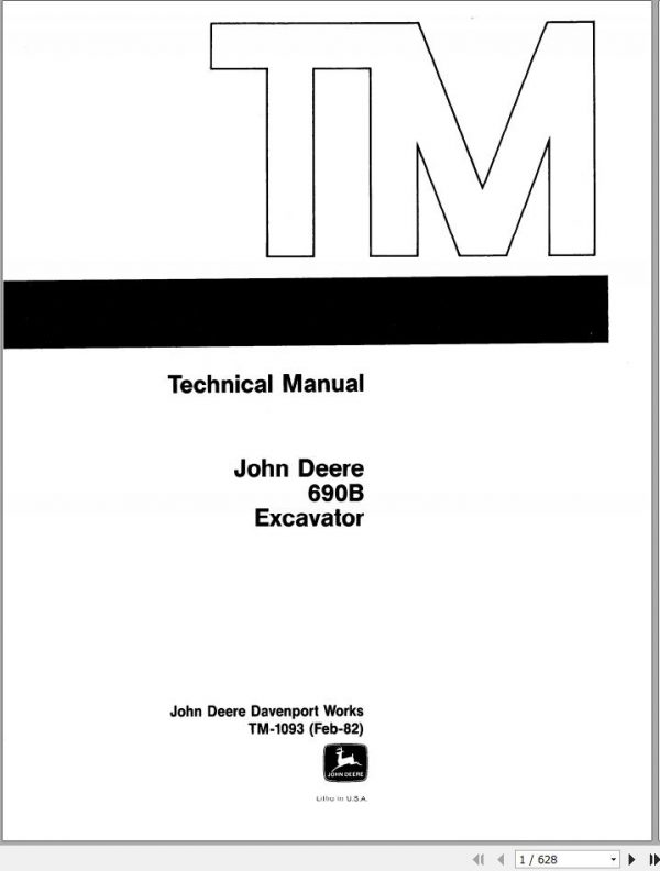 John Deere Excavators 690B Technical Manual TM1093 1