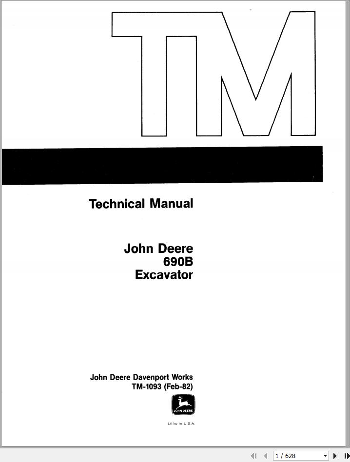 John Deere Excavators 690B Technical Manual TM1093 1