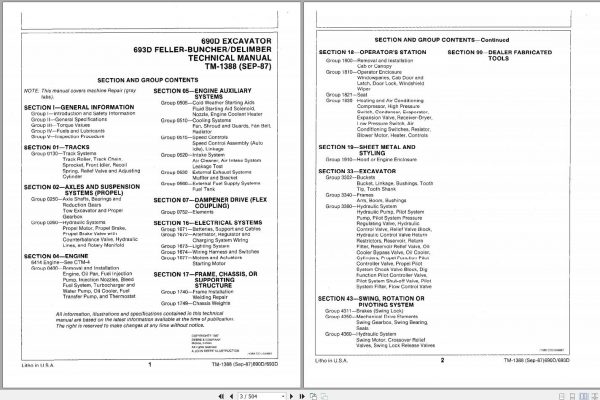 John Deere Excavators 690D 693D Repair Technical Manual TM1388 2
