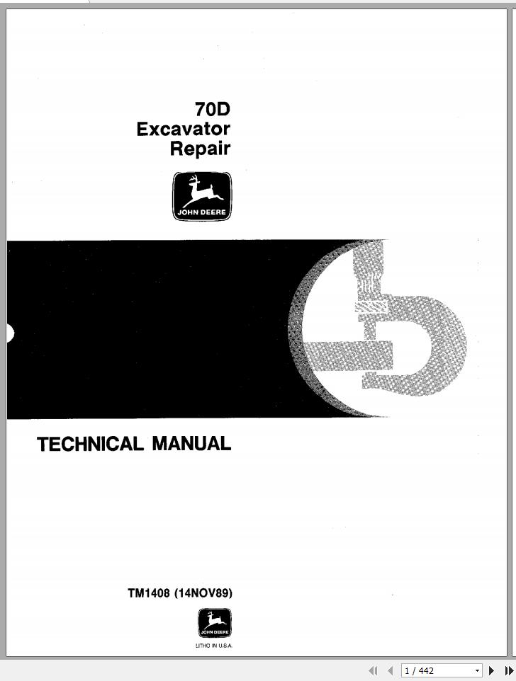 John Deere Excavators 70D Repair Technical Manual TM1408 1