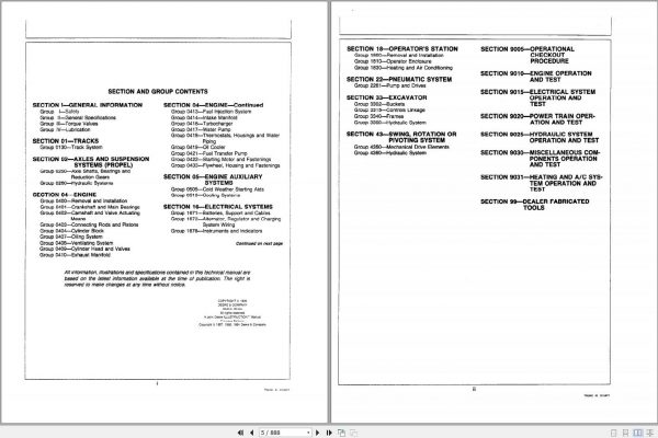 John Deere Excavators 790 792 Technical Manual TM1320 2