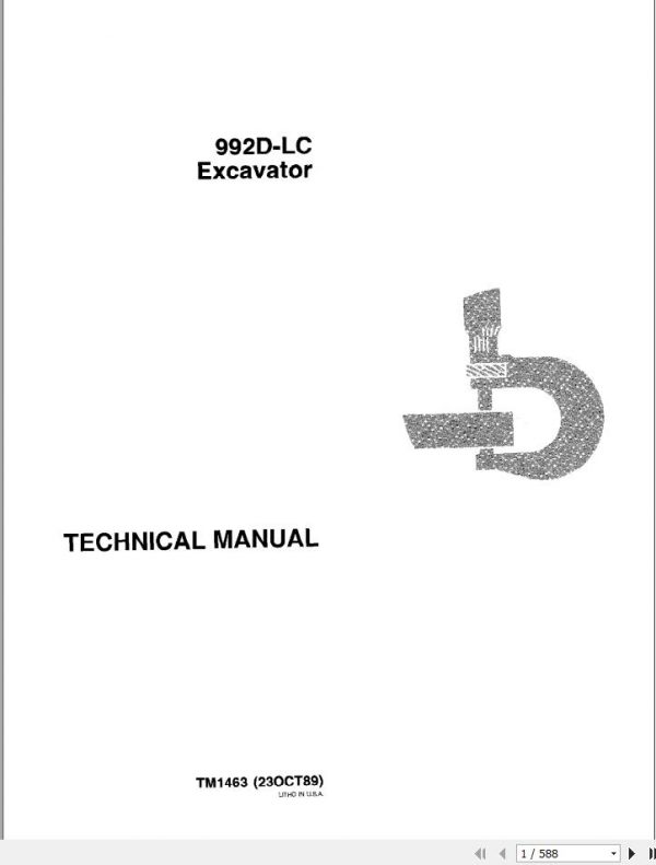 John Deere Excavators 992D LC Technical Manual TM1463 1