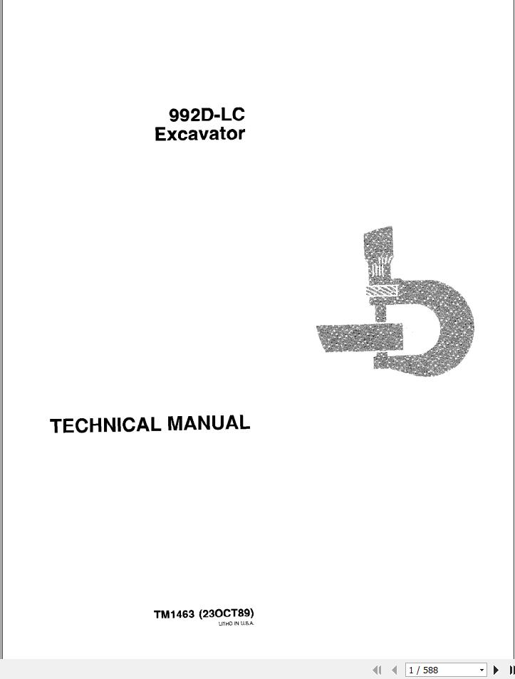 John Deere Excavators 992D LC Technical Manual TM1463 1