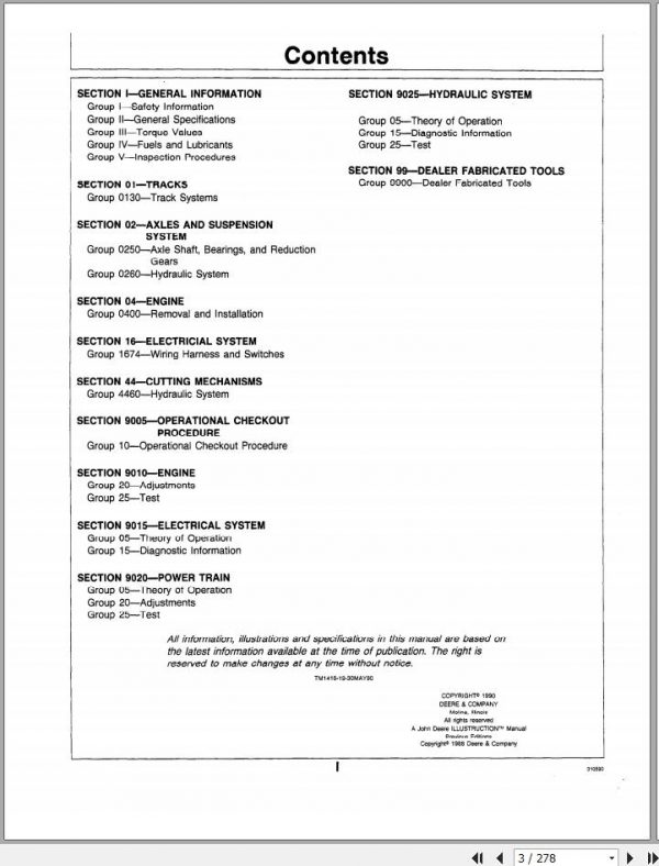John Deere Feller Buncher 793D Technical Manual TM1416 2