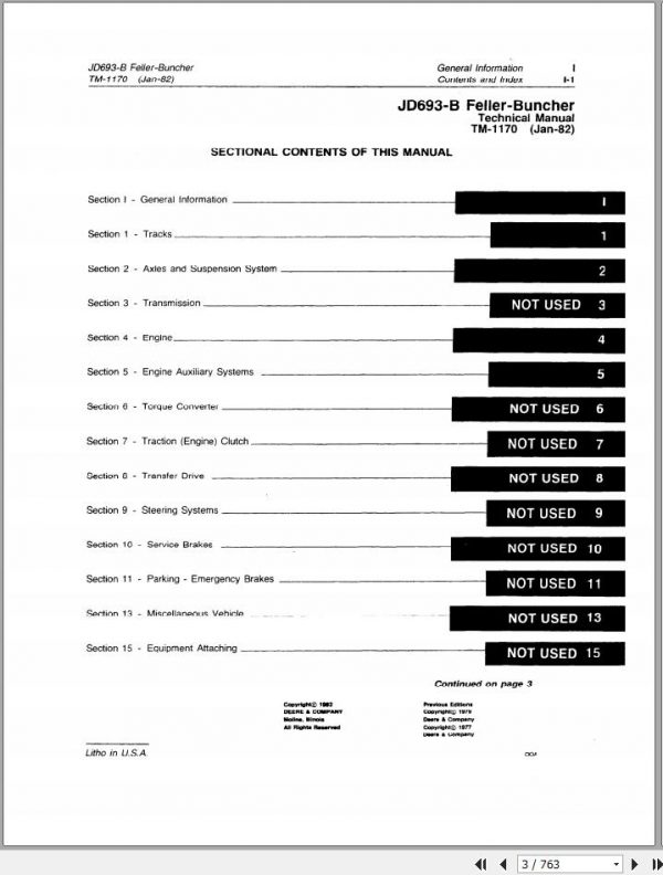 John Deere Feller Buncher JD693 B Technical Manual TM1170 2