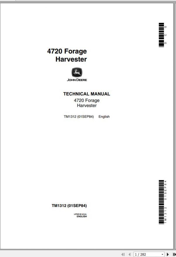 John Deere Forage Harversters 4720 Technical Manual TM1312 1