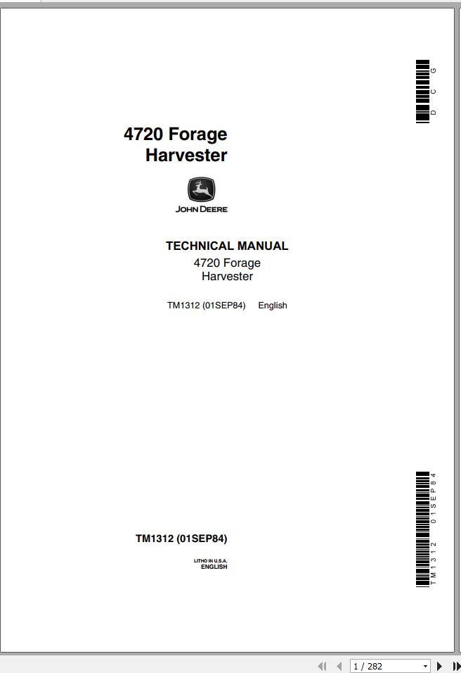 John Deere Forage Harversters 4720 Technical Manual TM1312 1