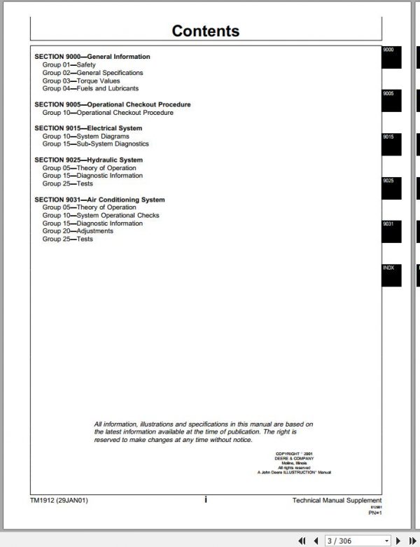 John Deere Forester Ex330LC 5 EX370 5 Technical Manual TM1912 2