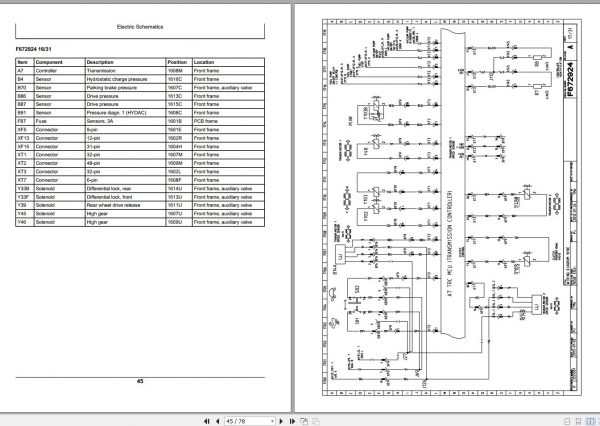 John Deere Forwarder 1010E F678001 A0 Electric Schematic 2003 2