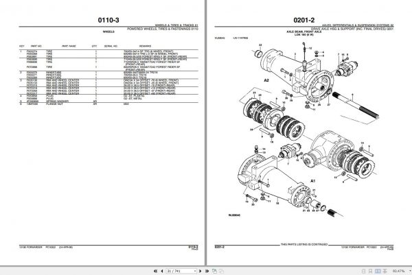 John Deere Forwarder 1210E WJ1210E001002 Parts Catalog PC10322 2009 2