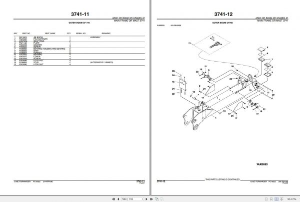 John Deere Forwarder 1210E WJ1210E001002 Parts Catalog PC10322 2009 3