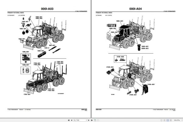 John Deere Forwarder 1710D WJ1710D001001 Parts Catalog PC9416 2010 2
