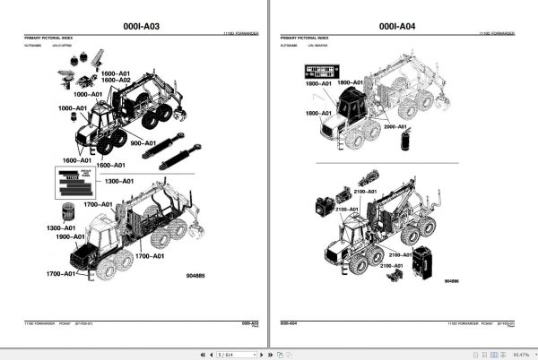 John Deere Forwarder 2301 1110D Parts Catalog PC9497 2007 3