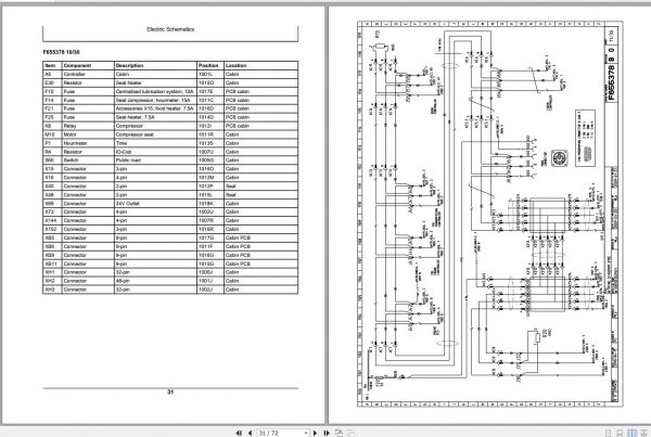 John Deere Forwarder 810E B0 F076189 Electric Schematic 2003 2