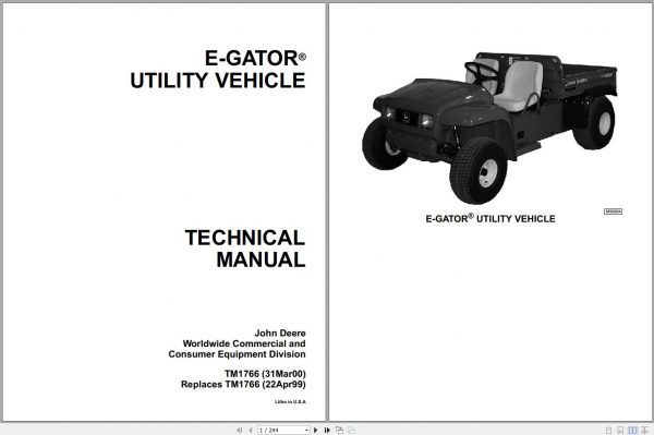 John Deere Gator Utility Vehicles E Gator Technical Manual TM1766 1