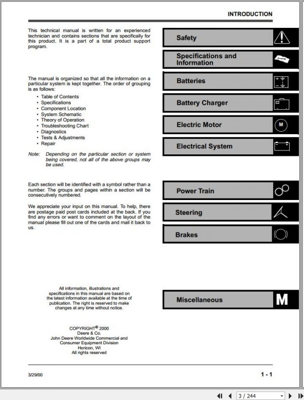 John Deere Gator Utility Vehicles E Gator Technical Manual TM1766 2
