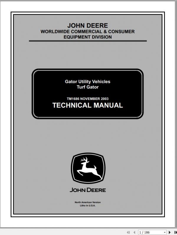 John Deere Gator Utility Vehicles Turf Gator Technical Manual TM1686 1