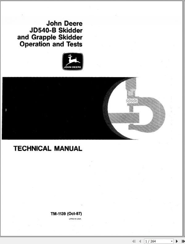 John Deere Grapple Skidder JD540 B Operation and Test Technical Manual TM1139 1
