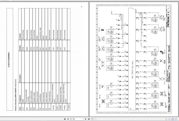 John Deere Harvester Head H215E F690802 Electric Schematic 2015 2