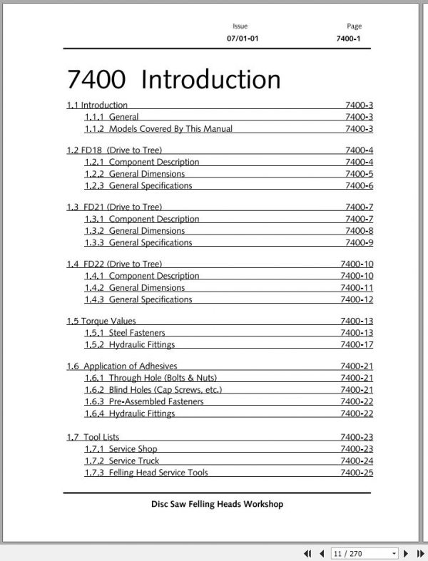 John Deere Heads Drive To Tree Disc Saw FD Series Technical Manual TM381707 2