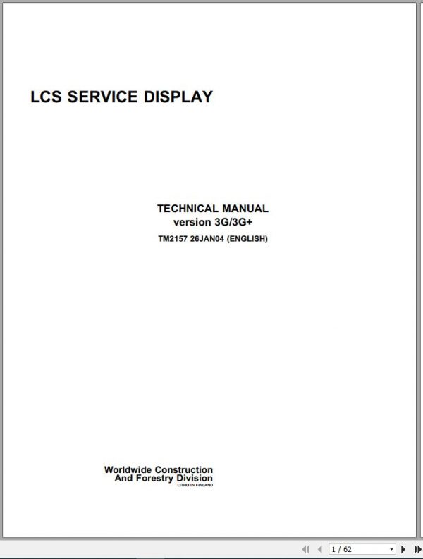 John Deere LCS Service Display 3G 3G Technical Manual TM2157 1
