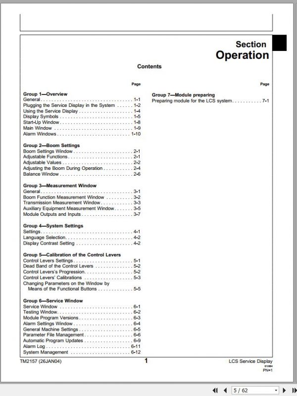 John Deere LCS Service Display 3G 3G Technical Manual TM2157 2
