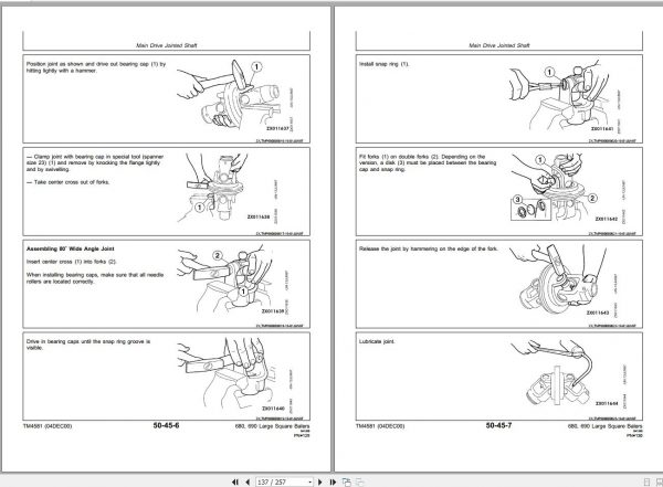 John Deere Large Square Balers 680 690 680 Multicut Technical Manual TM4581 2