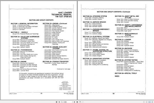 John Deere Loaders 44C Technical Manual TM3236 2